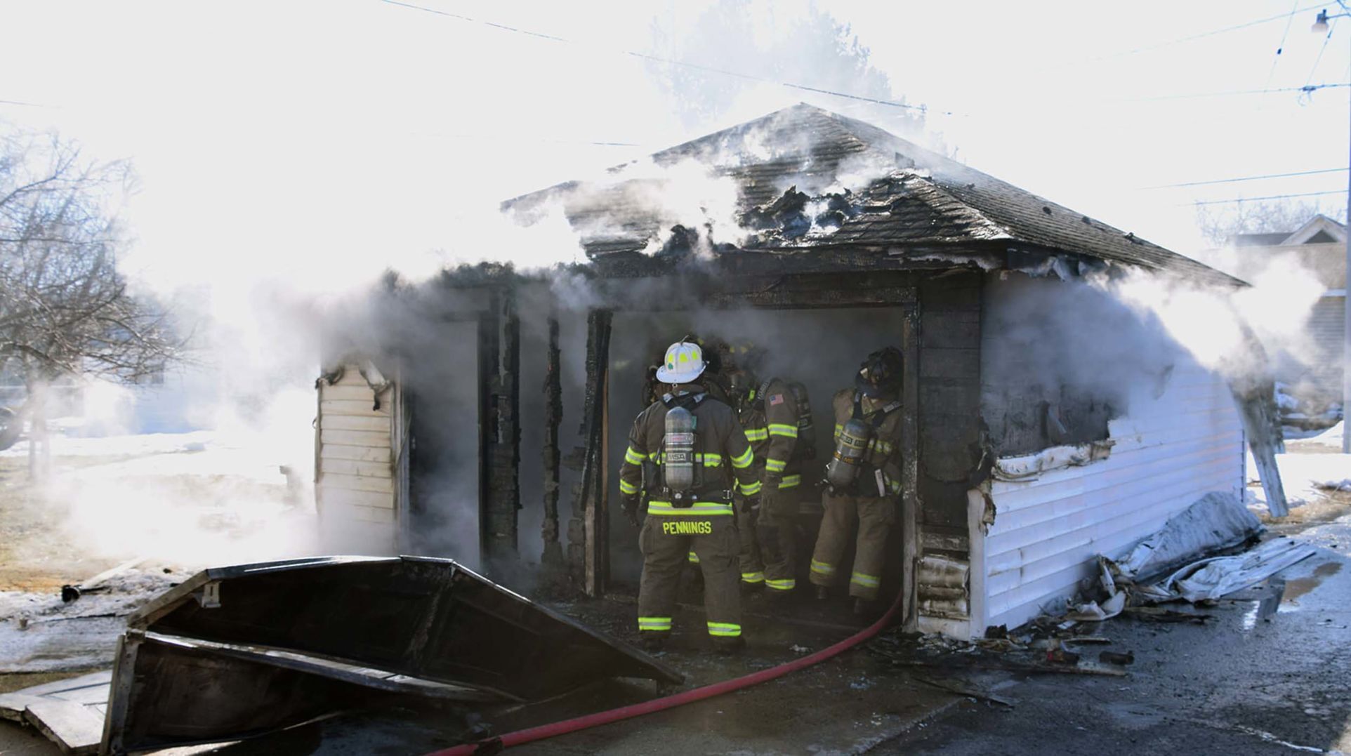 Garage fire in Menominee